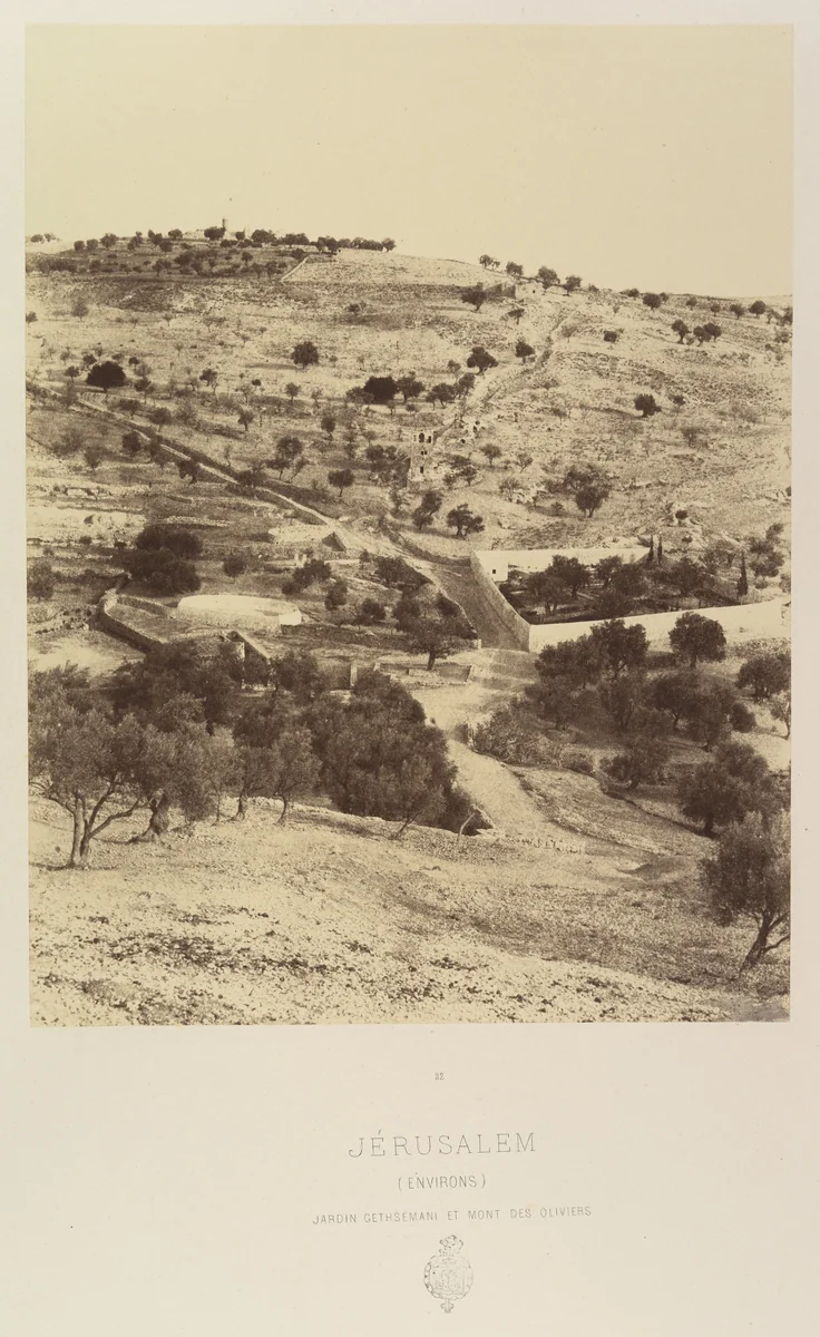 Jérusalem. (Environs) Jardin Gethsemani et Mont des Oliviers by Louis de Clercq, photograph, 1860
