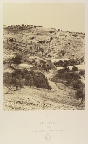 Jérusalem. (Environs) Jardin Gethsemani et Mont des Oliviers by Louis de Clercq, photograph, 1860