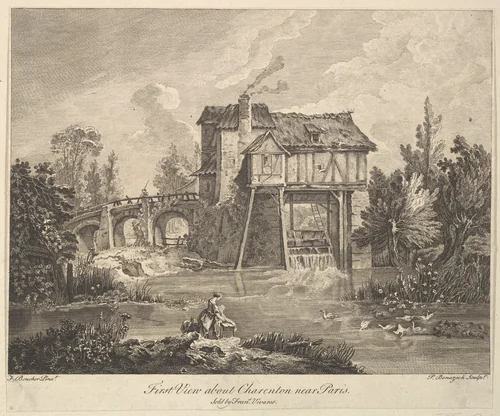 First View of Clarenton near Paris by Peter Paul Benazech, print, 1745-1783