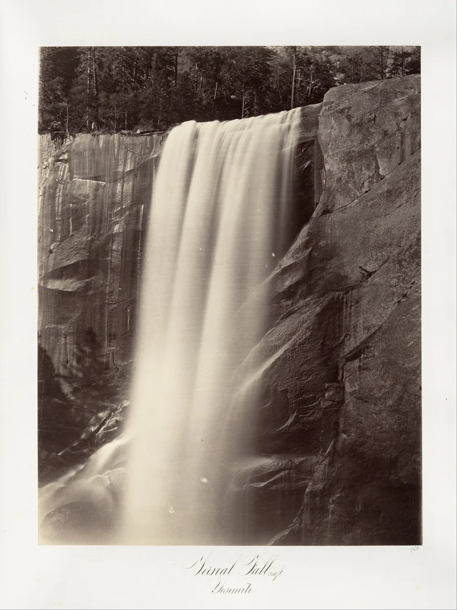 Vernal Falls, 350 feet, Yosemite by Carleton E. Watkins, photograph, 1870-1874