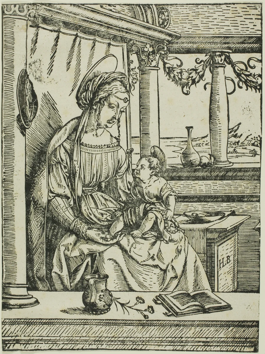 The Virgin and Child by Hans Burgkmair, print, 1493-1531