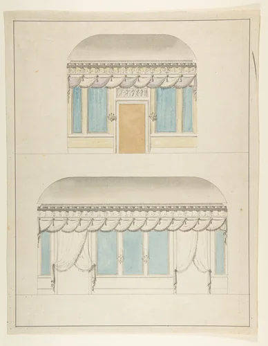 Room elevations by anonymous, drawing, 1800-1899