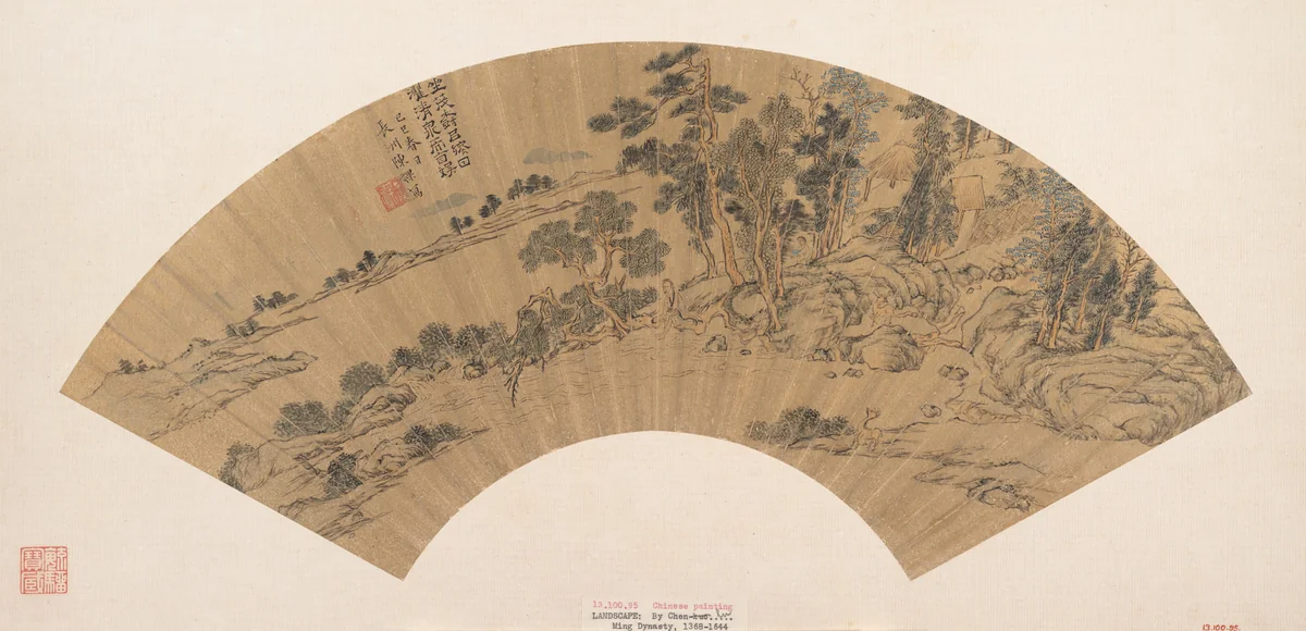 Recluse washing his feet in a stream by Chen Guan, painting, 1629