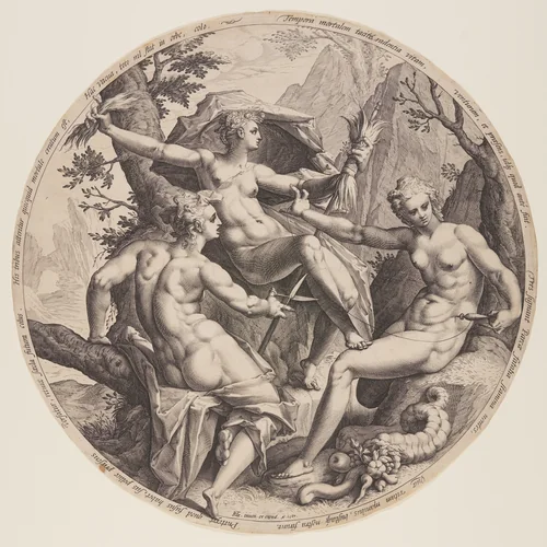 The Three Fates by Jacob Matham, print, 1587