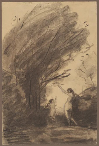 Venus Disarming Cupid by Jean-Baptiste-Camille Corot, drawing, 1852-1862
