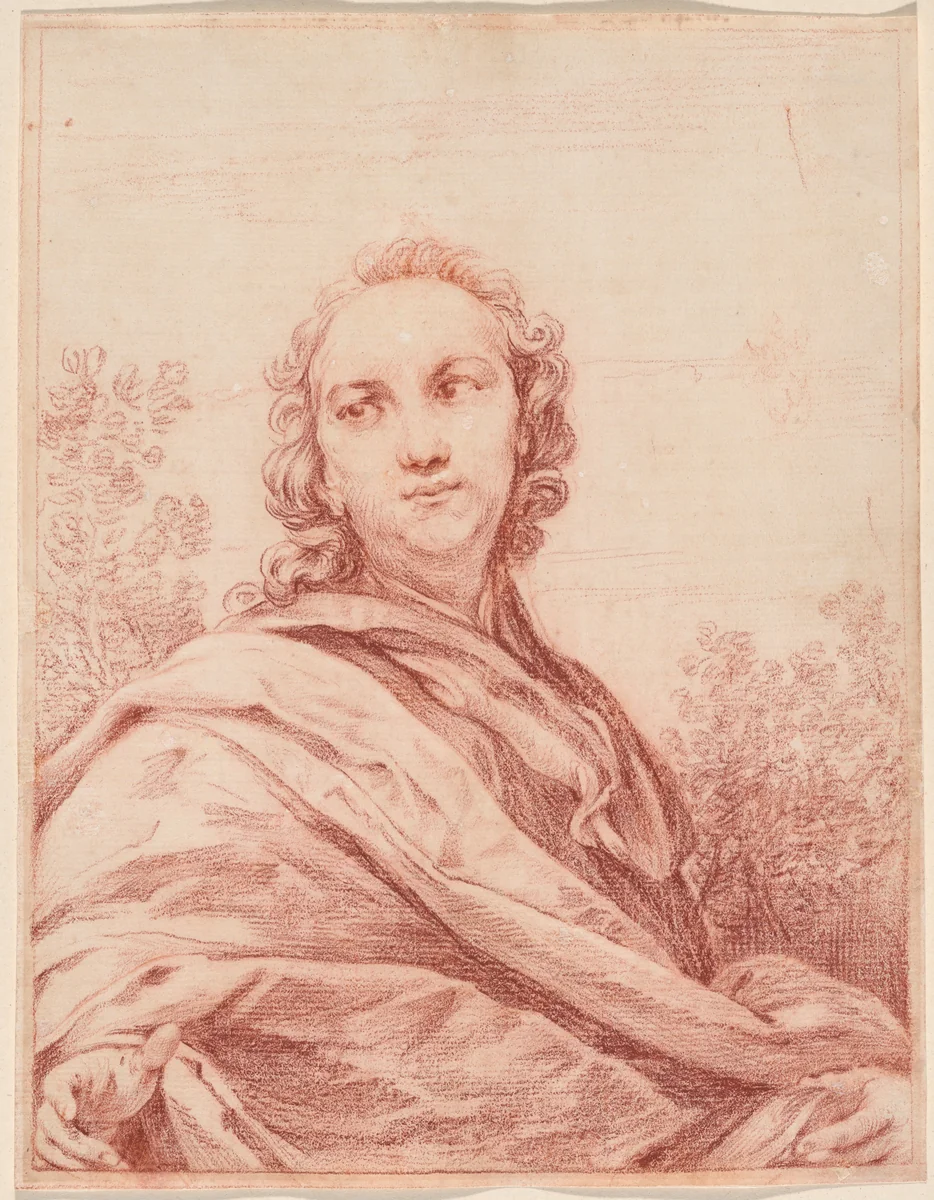 Portrait of a Man by Giuseppe Maria Crespi, drawing, 1695-1705