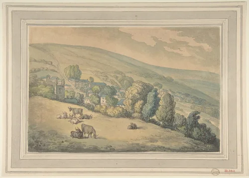 Downlands, Sussex by Thomas Rowlandson, drawing, 1780-1827