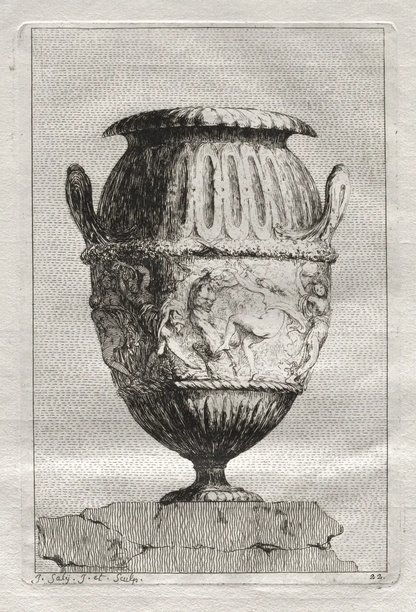 Suite of Vases: Plate 22 by Jacques François Saly, print, 1746