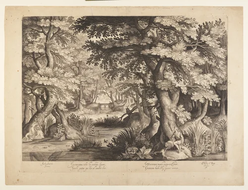 St John the Baptist in the Wilderness by Nicolaes de Bruyn, print, 1600