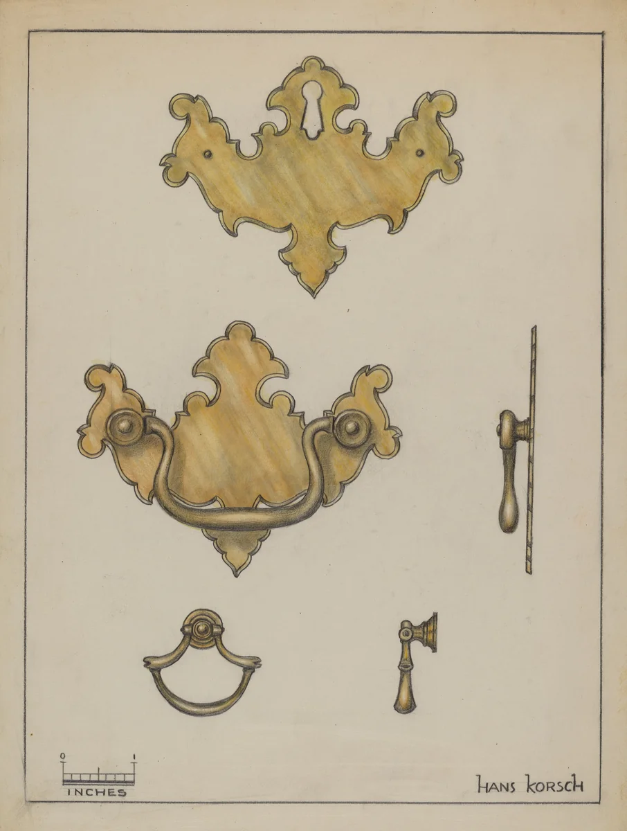 Drawer Pull by Hans Korsch, index of american design, 1936