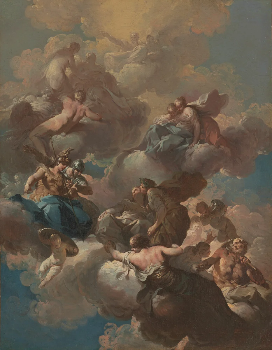 Sketch for a Ceiling Fresco by Giovanni Domenico Ferretti, painting, 1735-1745