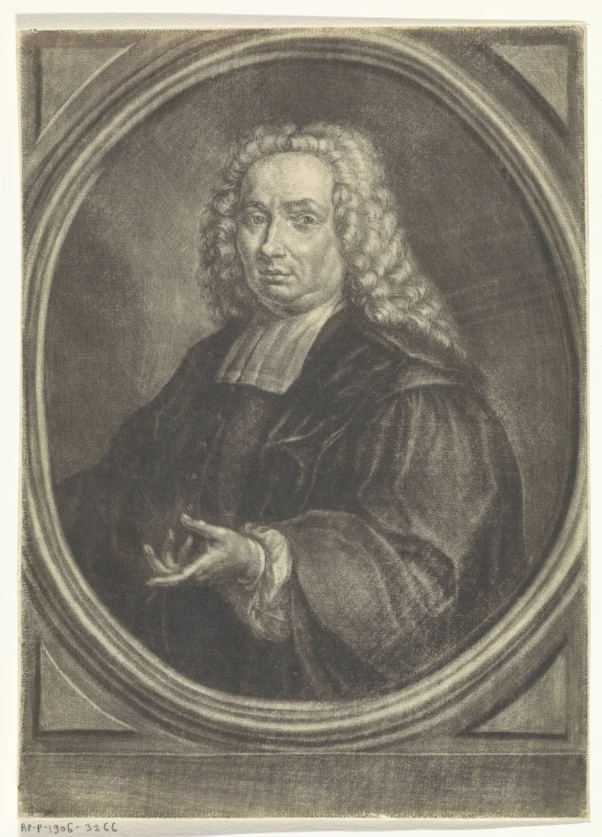 Portret van Joan van den Honert by Johannes de Groot, print, 1722-1745