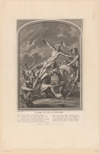 Kruisoprichting by Jean Audran, print, 1677-1756
