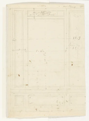 Ontwerp voor een deel van een kamerwand by Jurriaan Andriessen, drawing, 1752-1819