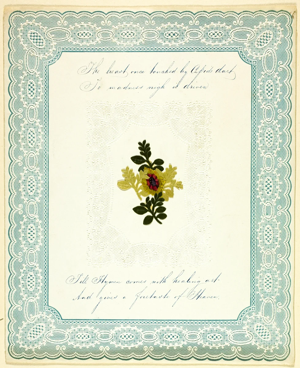 The Breast Once Touched by Cupid's Dart (valentine) by Unknown Artist, other, 1835-1845