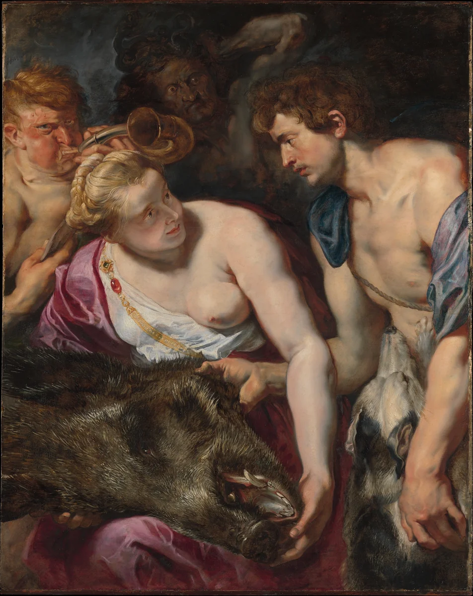 Atalanta and Meleager by Peter Paul Rubens, painting, 1611-1621