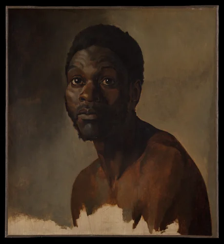 Bust-Length Study of a Man by François-Auguste Biard, painting, 1848