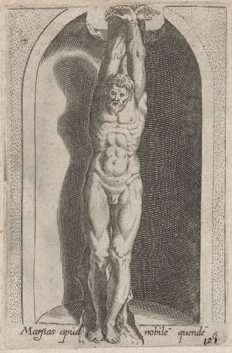 Marsias (Marsias apud nobile quende), from "Speculum Romanae Magnificentiae" by anonymous, print, 1530-1580