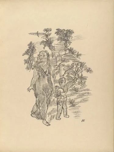 Christian Love (Die christliche Liebe) (plate, folio 11) from Die Chinesische Mauer (The Great Wall of China) by Oskar Kokoschka, illustrated book, 1914