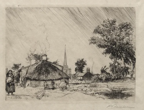 The Shower: St. Jean-de-Monte by Auguste Louis Lepère, print, 1909