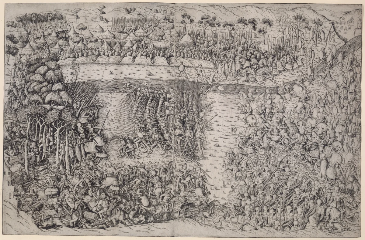 The Battle of Fornovo by Master of the Battle of Fornovo, print, 1495-1506