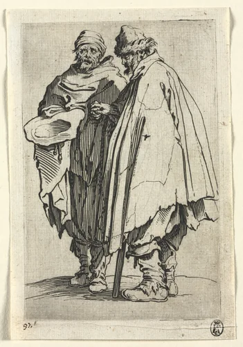 The Beggars: The Blind Man and His Companion by Jacques Callot, print, 1619-1617
