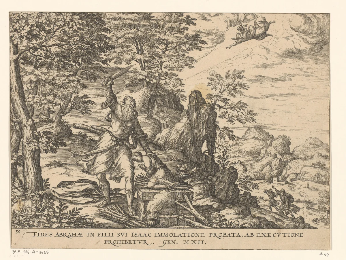 Offer van Isaak by Unknown, print, 1577-1627