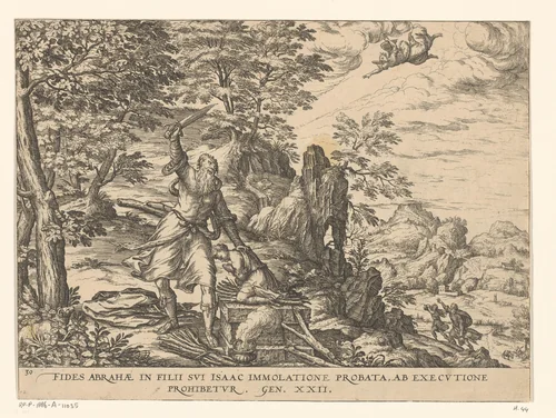 Offer van Isaak by Unknown, print, 1577-1627