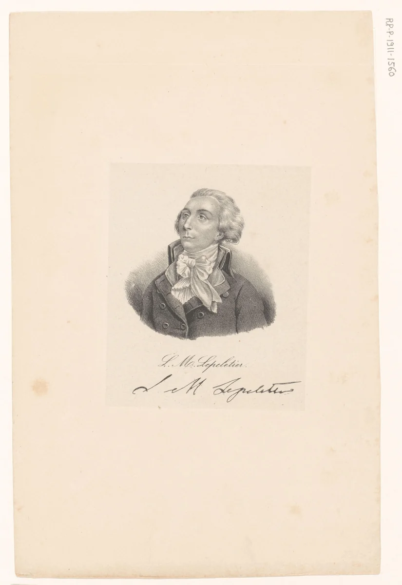 Portret van Louis-Michel Lepeletier de Saint-Fargeau by anonymous, print, 1818-1842