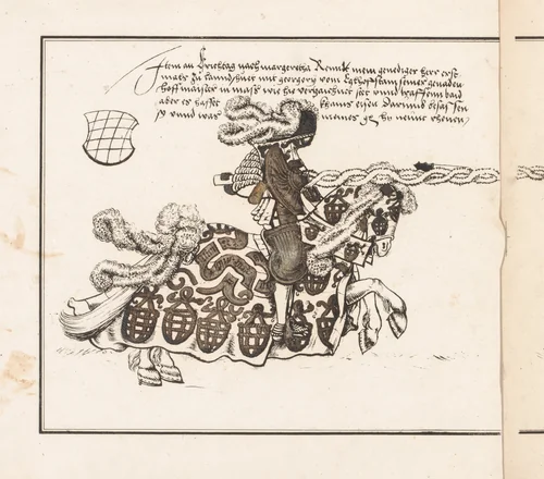 Book on Tournaments: Jouster Facing Right by Theobald Senefelder, print, 1817