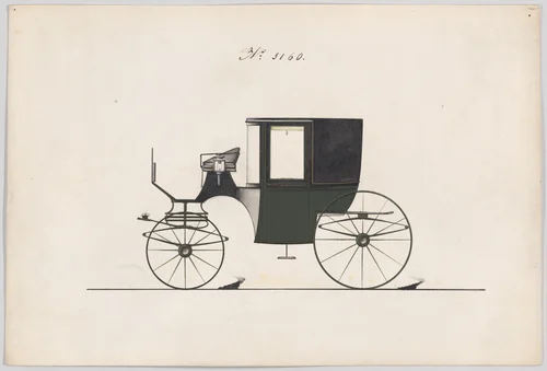 Design for Coupé, no. 3160 by Brewster & Co., drawing, 1875