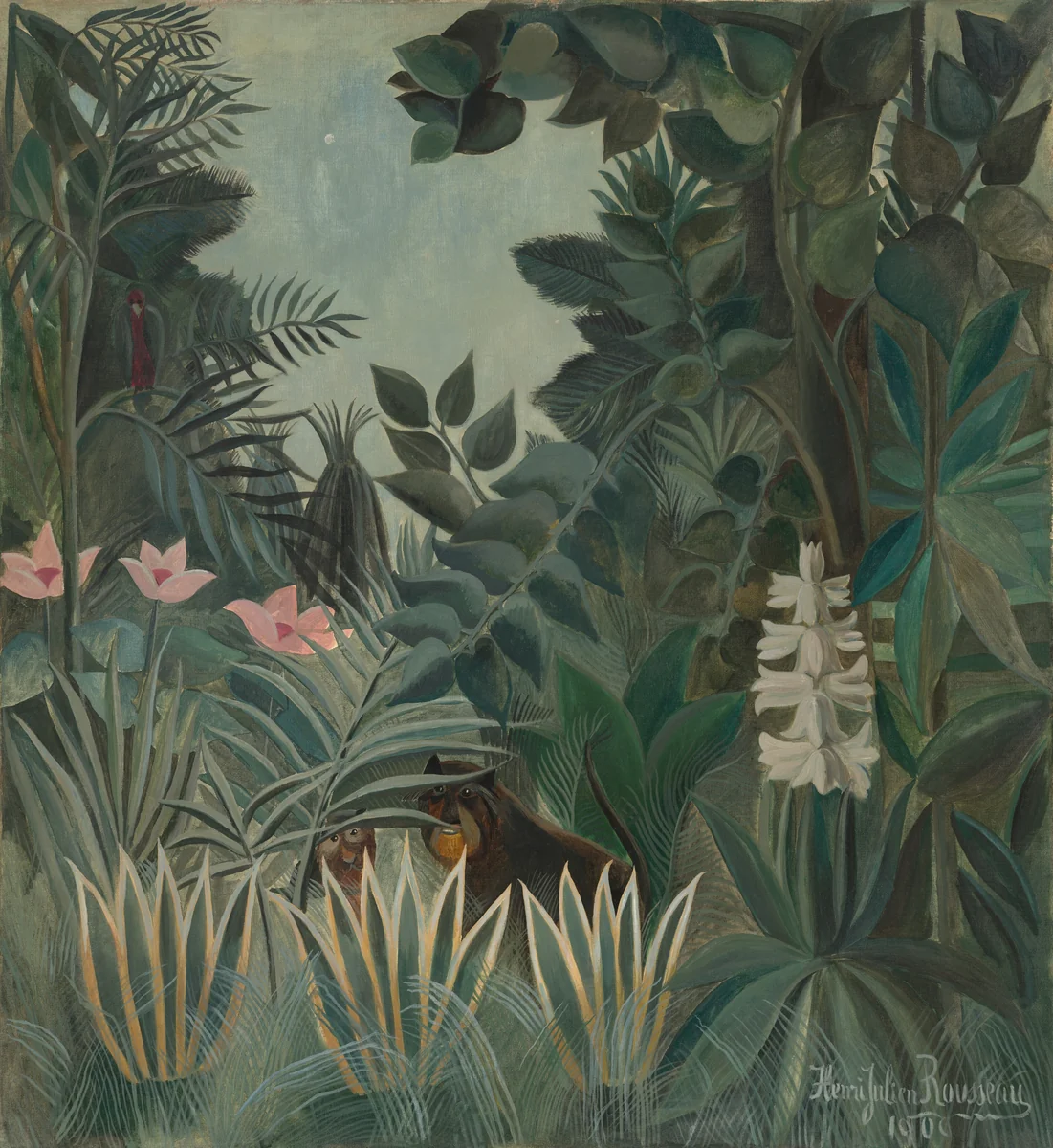 The Equatorial Jungle by Henri Rousseau, painting, 1909