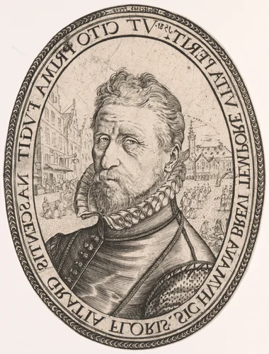 Portrait of Albert Fransz. Schatter by Hendrick Goltzius, print, 1581