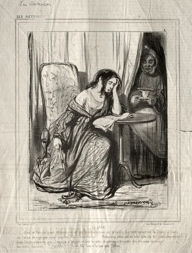 Les Actrices: Le Rôle by Paul Gavarni, print, 1843