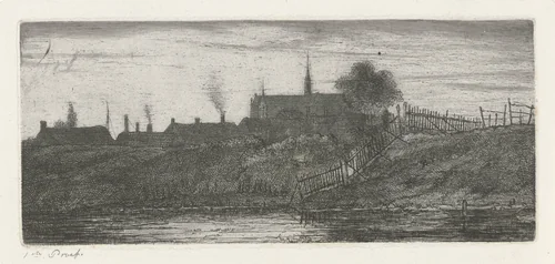 Gezicht op een stad by Jacobus Ludovicus Cornet, print, 1825-1882