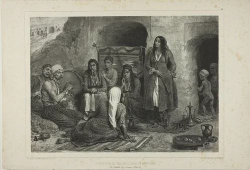 Tsiganes Mountain Dwelling by Denis Auguste Marie Raffet, print, 1841