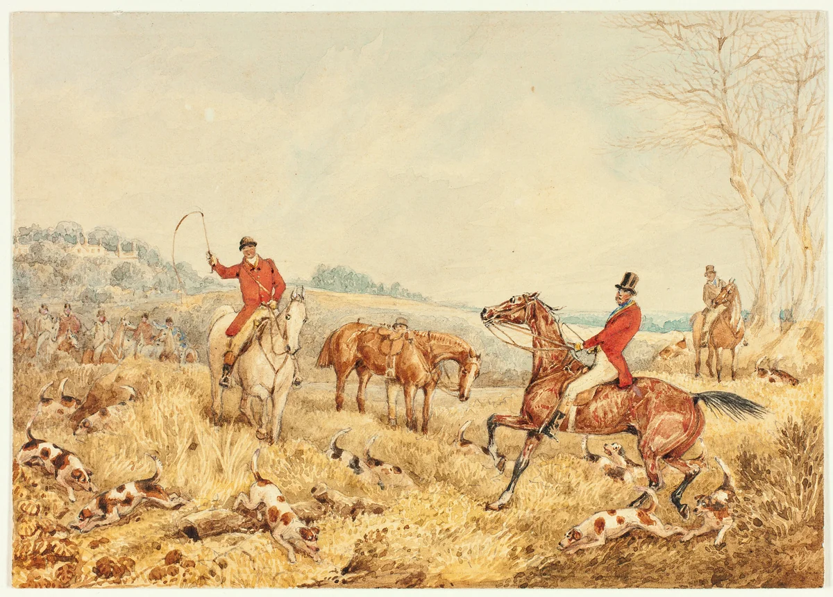 Hunting Scene by Henry Alken, drawing, 1805-1851