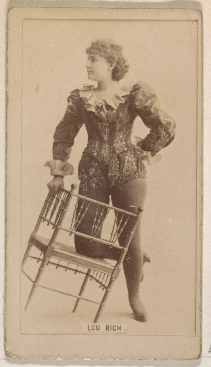 Lou Rich, from the Actresses series (N245) issued by Kinney Brothers to promote Sweet Caporal Cigarettes by Kinney Brothers Tobacco Company, photograph, 1890