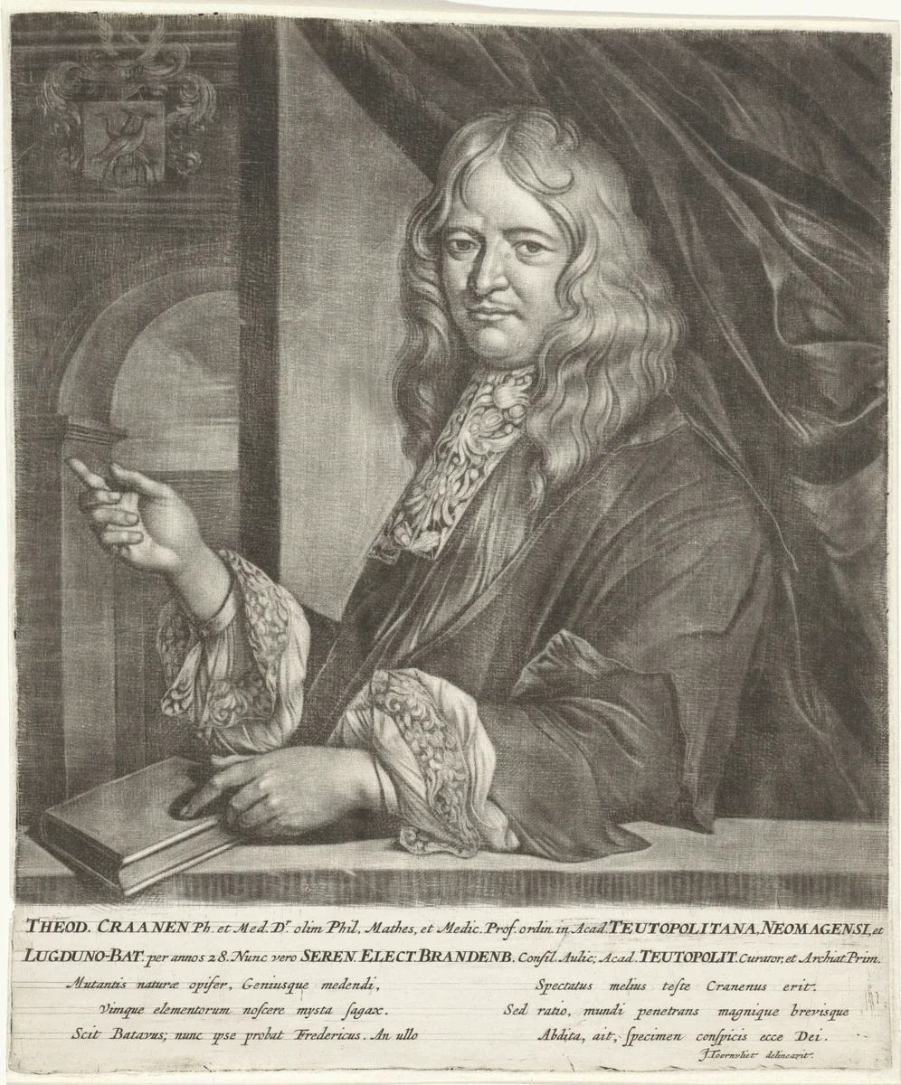 Portret van Theodorus Craanen by Unknown, print, 1651-1719