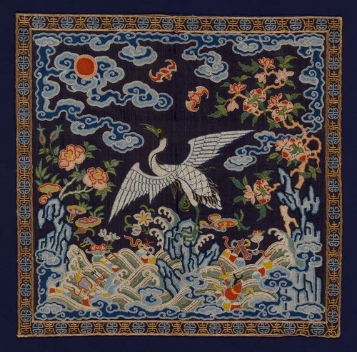 Buzi (Court Rank Badge) by Manchu China, textile, 1850-1875