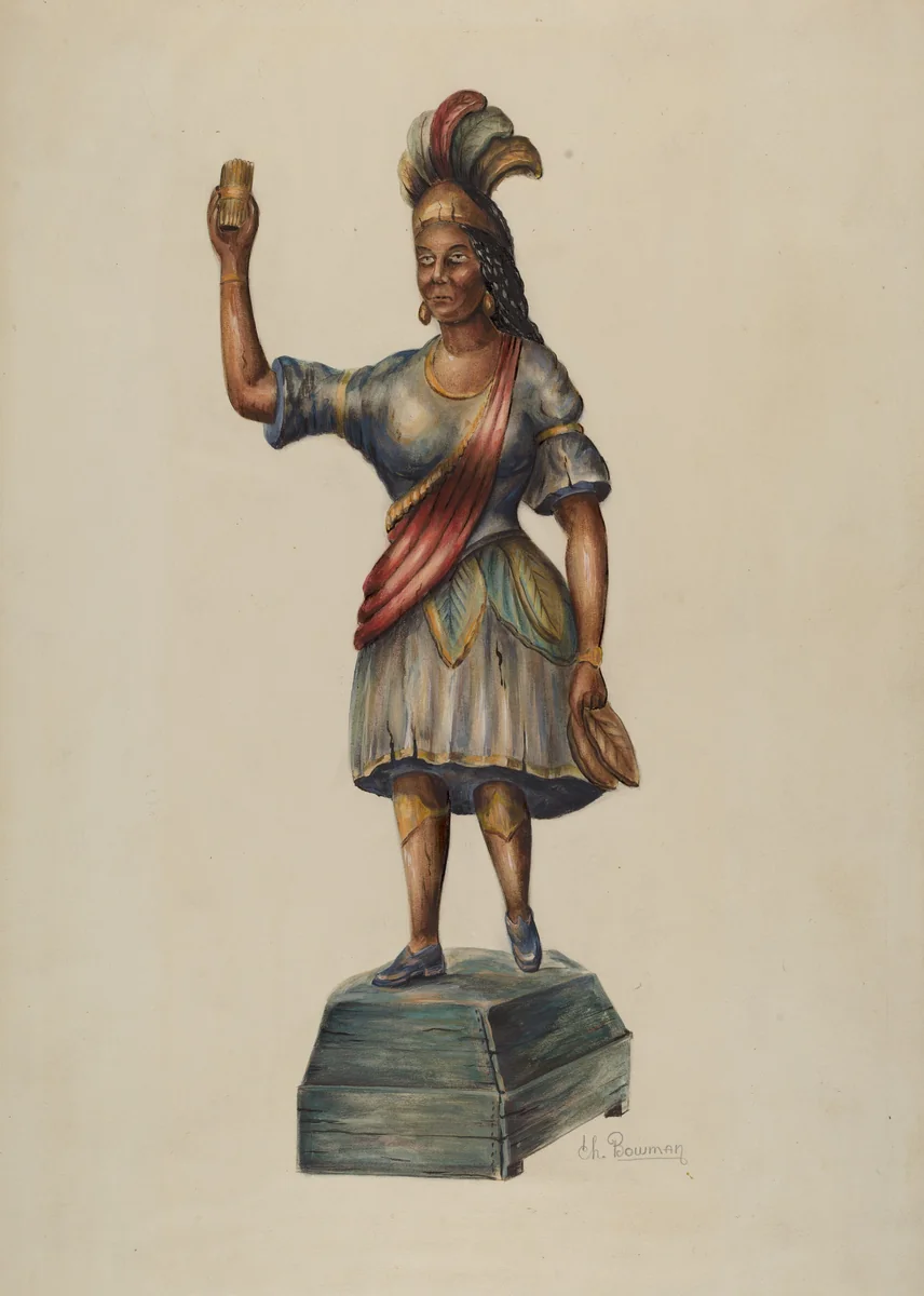 Cigar Store Indian by Charles Bowman, index of american design, 1937