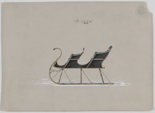 Design for 4 Seat Sleigh, no. 3625 by Brewster & Co., drawing, 1880