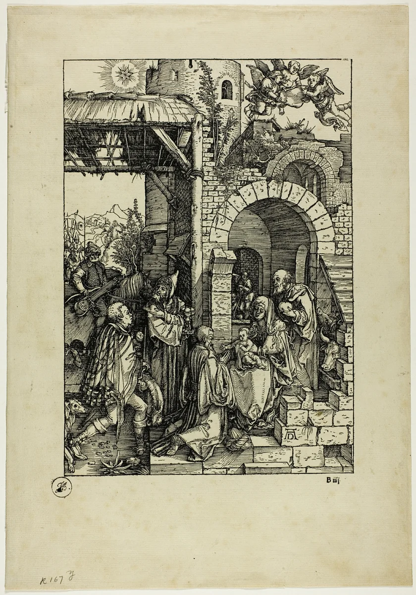 The Adoration of the Magi, from The Life of the Virgin by Albrecht Dürer, print, 1503