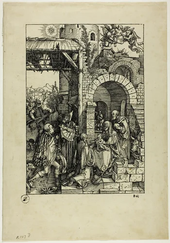 The Adoration of the Magi, from The Life of the Virgin by Albrecht Dürer, print, 1503
