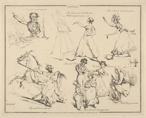 Songs: "O would t'were my lot..." by Henry Thomas Alken, print, 1822