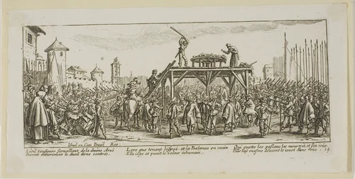 The Wheel, plate fourteen from The Large Miseries of War by Gerrit Lucasz van Schagen, print, 1612-1635