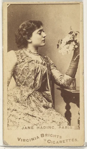 Jane Hading, Paris, from the Actors and Actresses series (N45, Type 1) for Virginia Brights Cigarettes by Allen & Ginter, photograph, 1885-1891