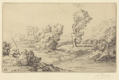 Banks of the Marne (Bord de la Marne) by Alphonse Legros, print, 1837-1911