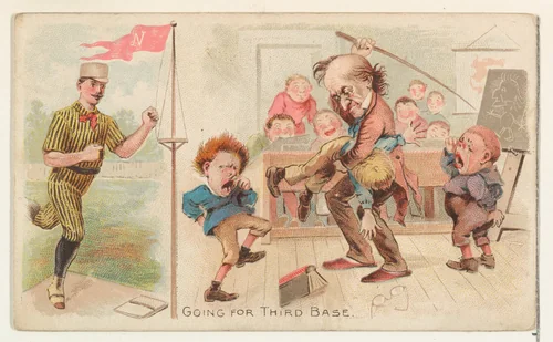 Going For Third Base, from the Talk of the Diamond set (N135) issued by Duke Sons & Co., a branch of the American Tobacco Company by W. Duke, Sons & Co., print, 1888