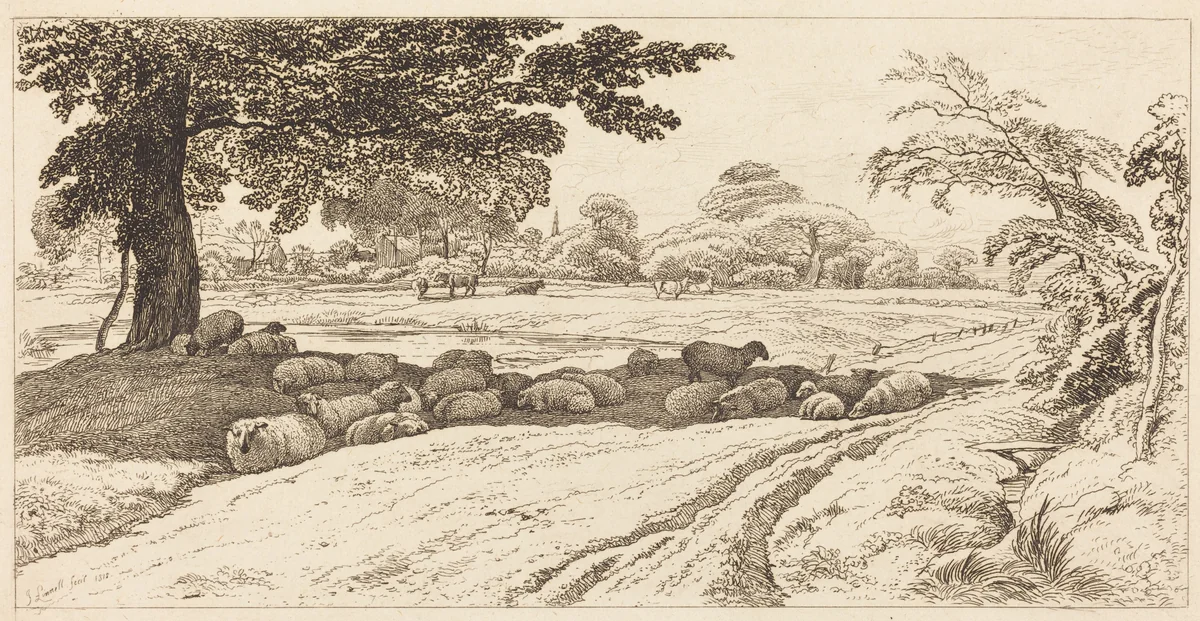 Sheep at Noon by John Linnell, print, 1818